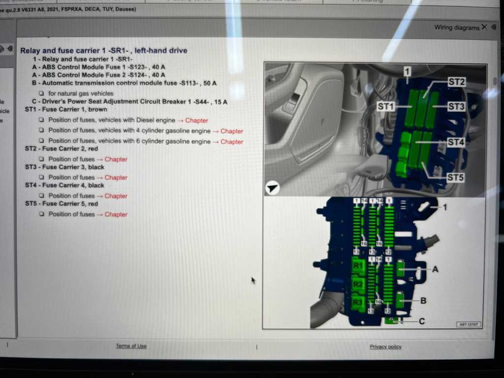 01 audi a4 fuse diagram