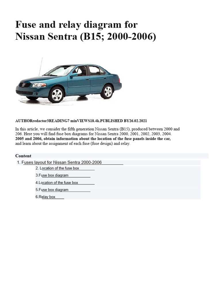 03 nissan sentra fuse box diagram