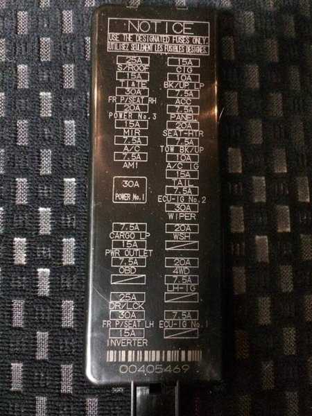07 toyota tundra fuse box diagram