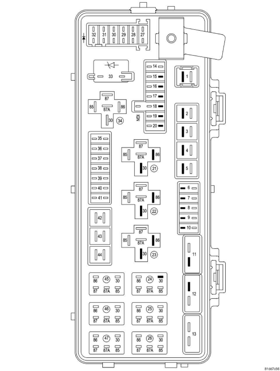 08 chrysler 300 under hood fuse box diagram
