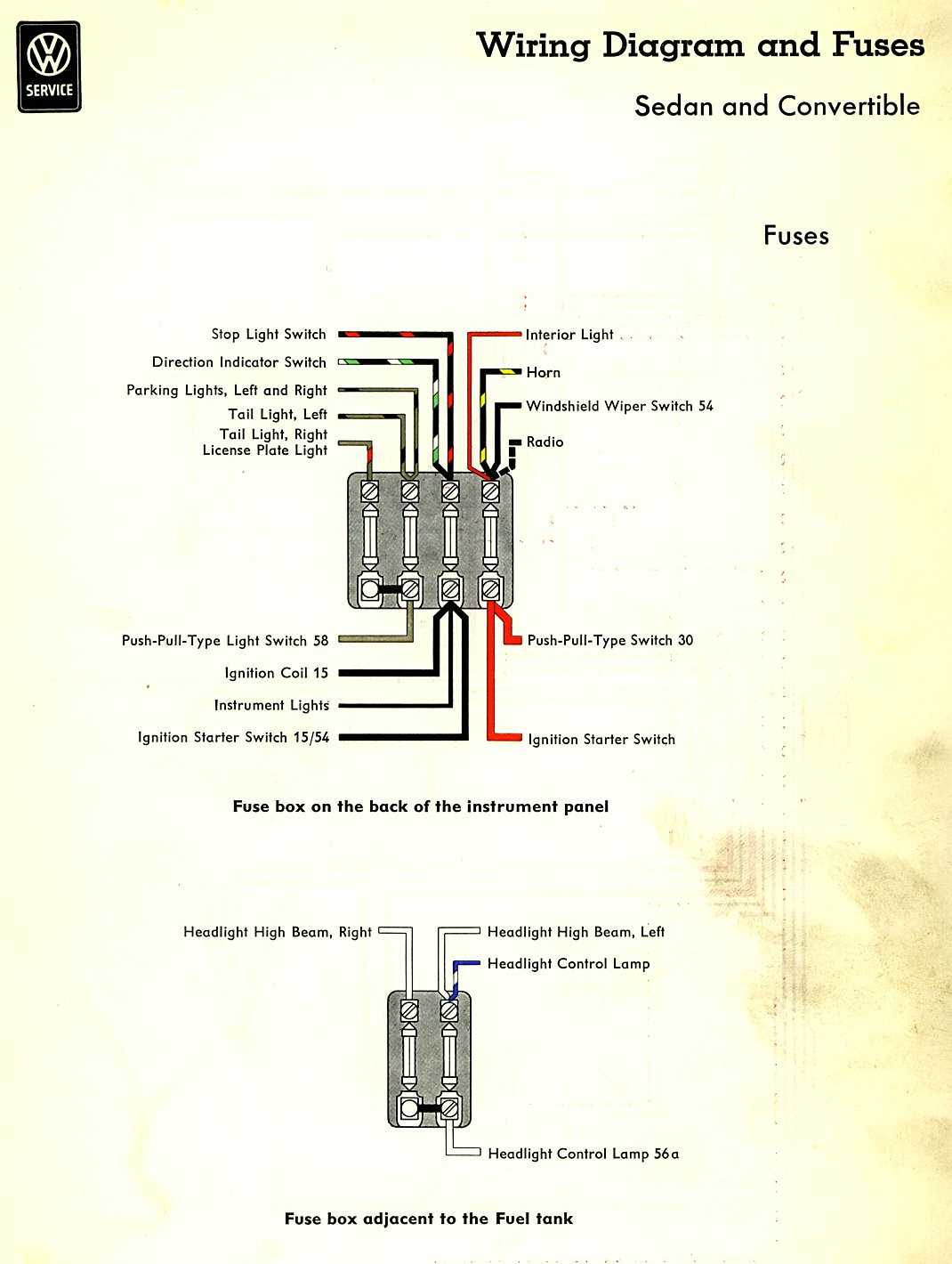 1974 vw super beetle fuse box diagram