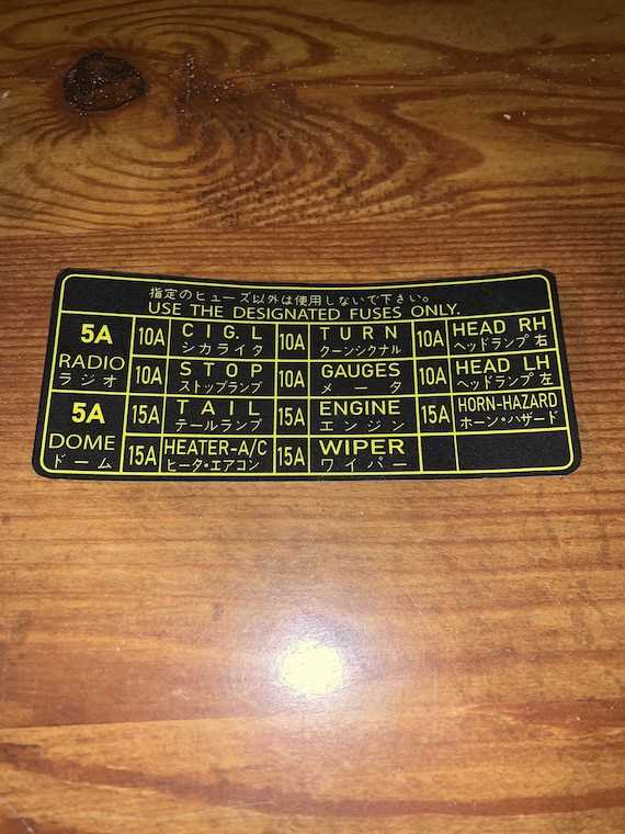 1986 toyota 4runner fuse box diagram