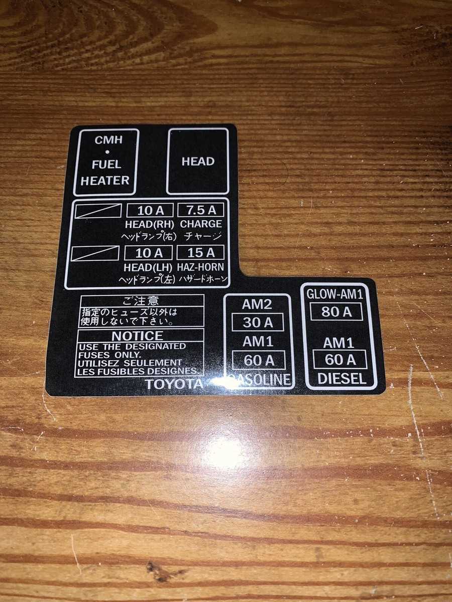 1986 toyota pickup 22r fuse box diagram