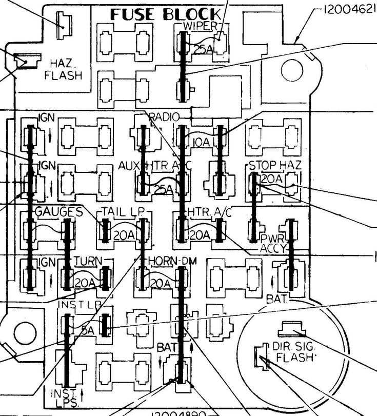 1992 s10 pickup fuse box diagram