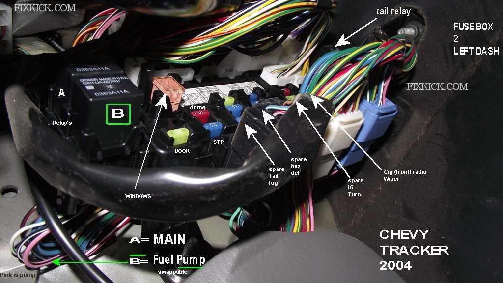 1992 geo tracker fuse box diagram