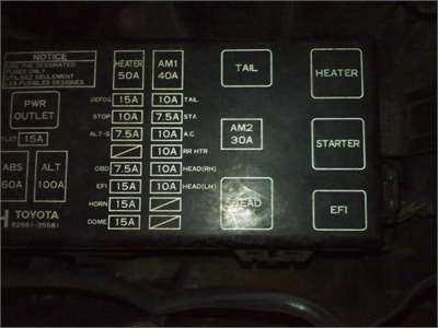 1994 toyota tercel fuse box diagram