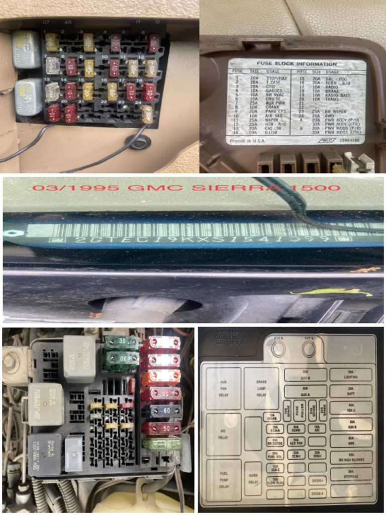 1995 gmc sierra fuse box diagram