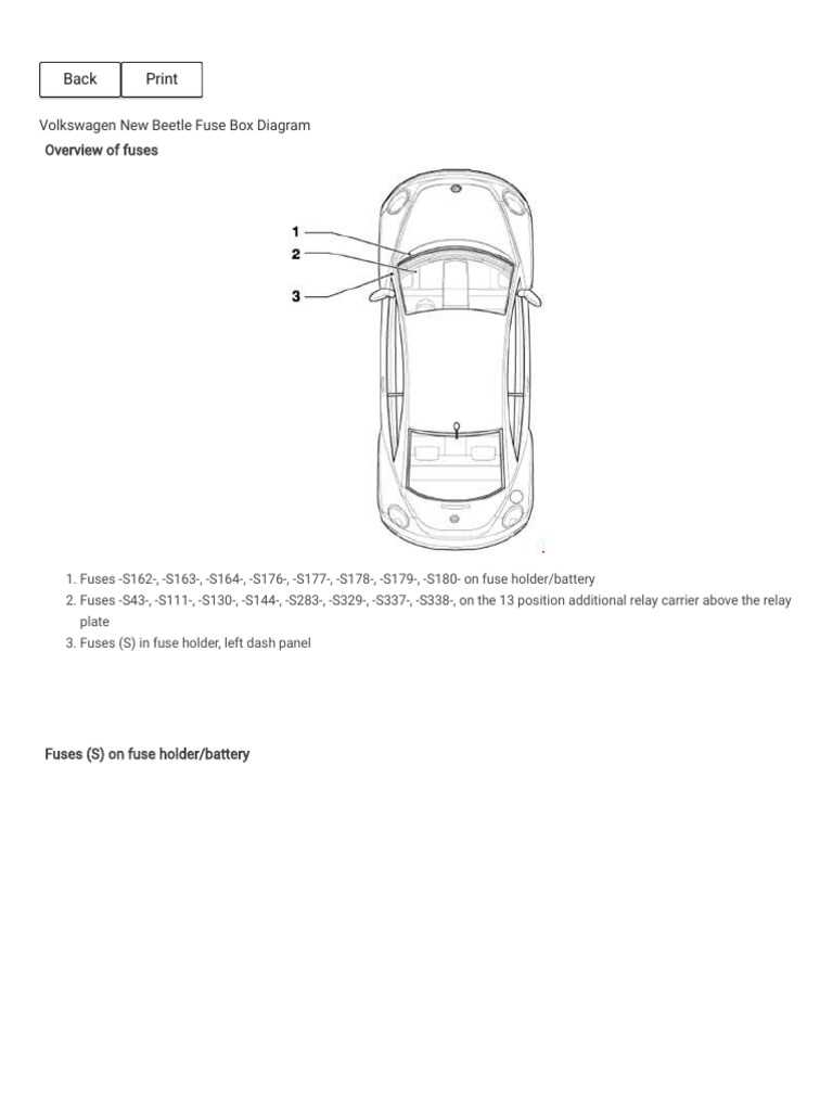 1999 vw beetle fuse box diagram
