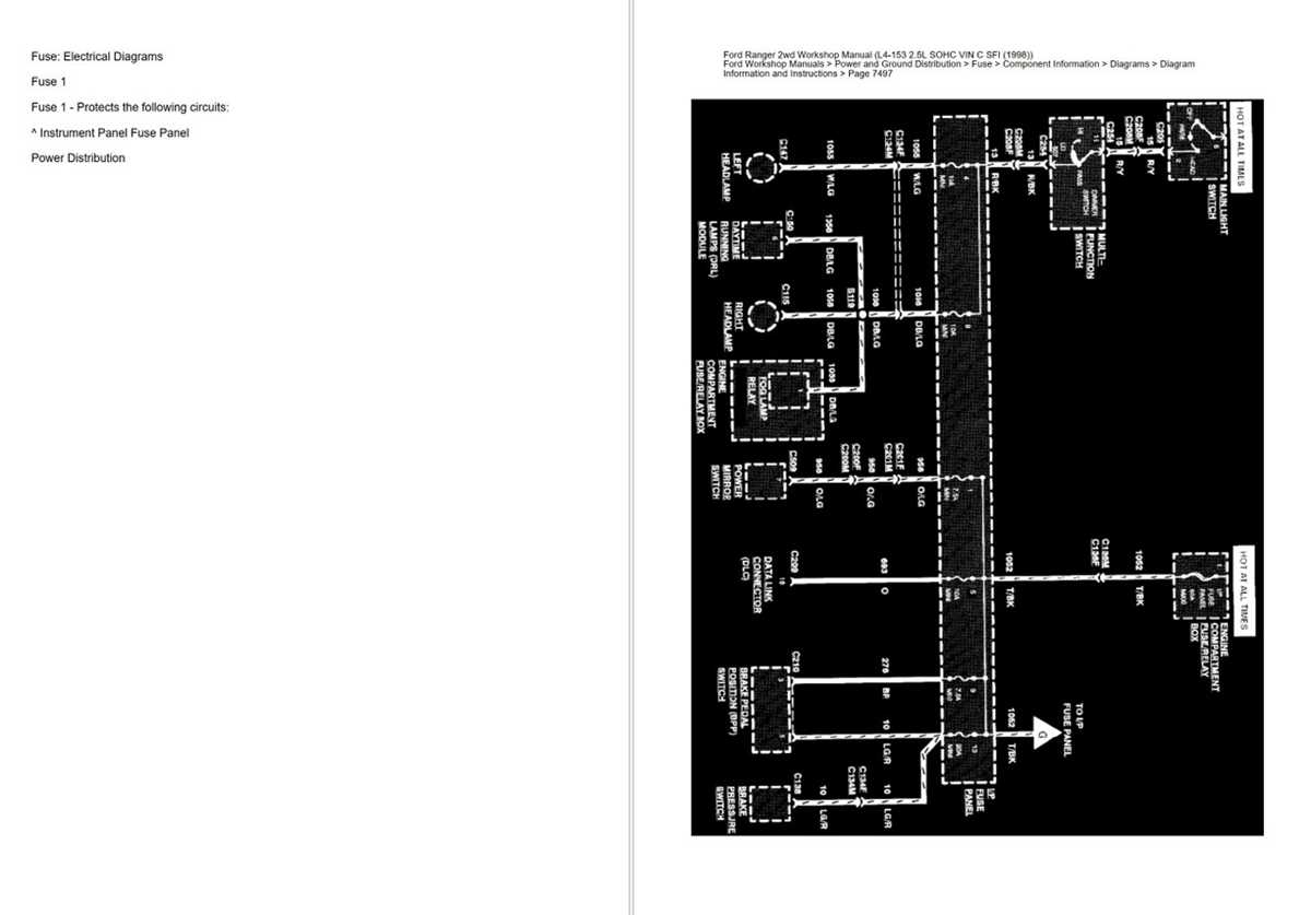 2000 ford ranger xlt fuse box diagram