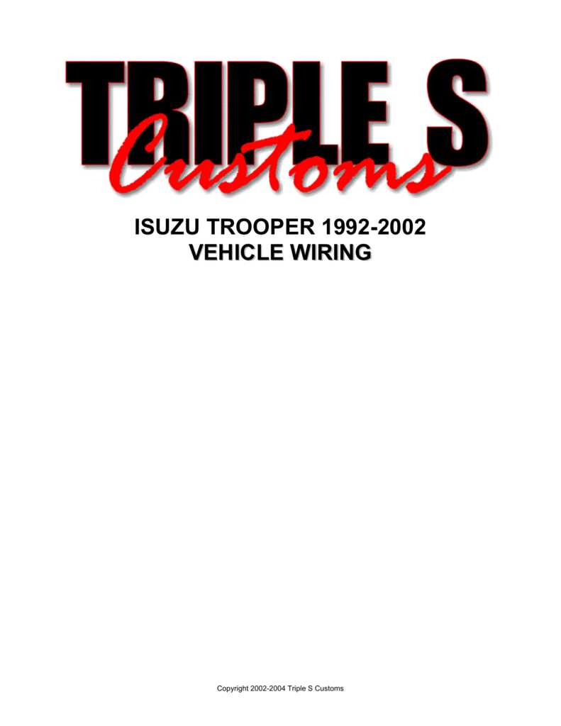 2000 isuzu trooper fuse box diagram