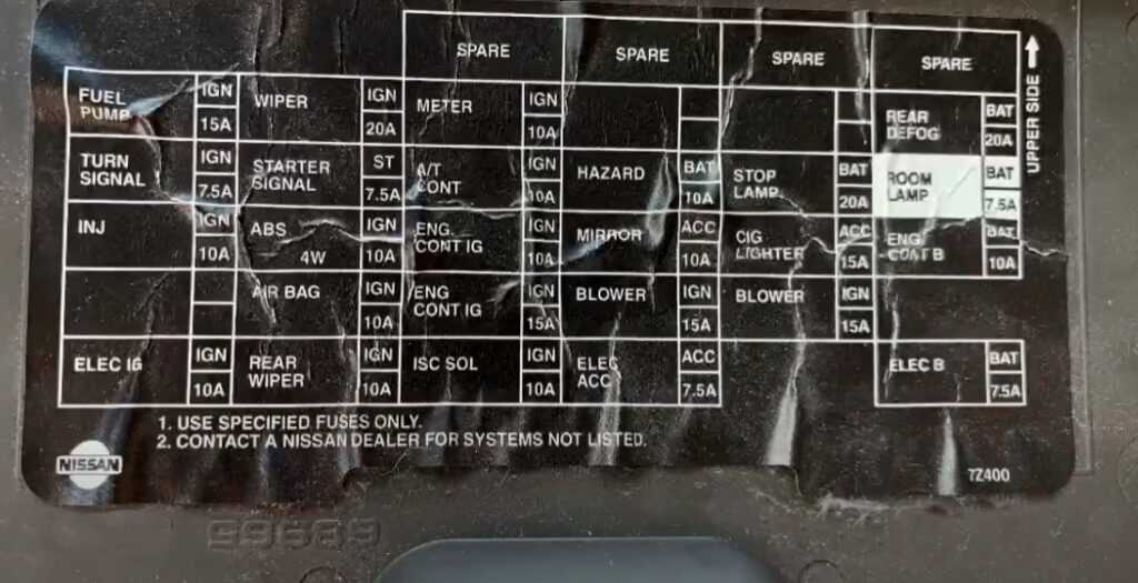 2001 nissan xterra fuse diagram