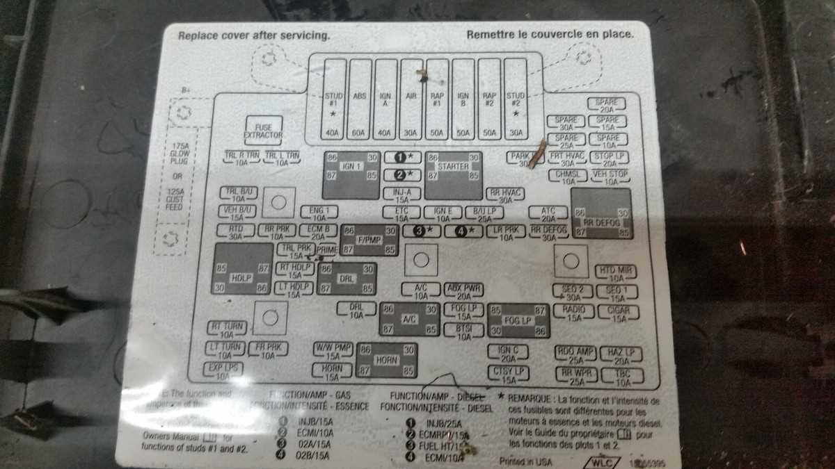 2001 chevy silverado under hood fuse box diagram