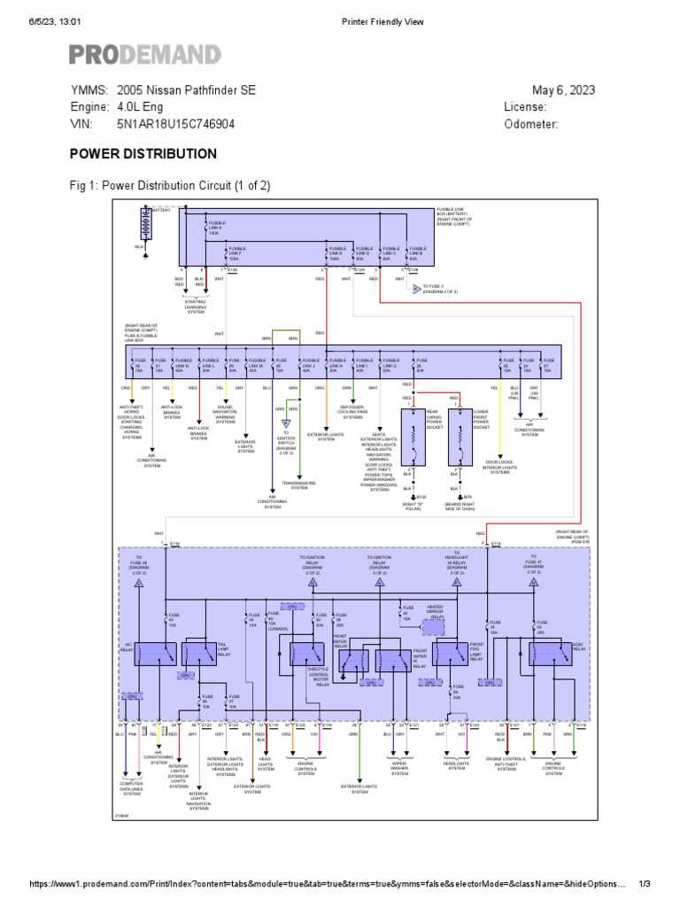 2001 nissan pathfinder fuse diagram