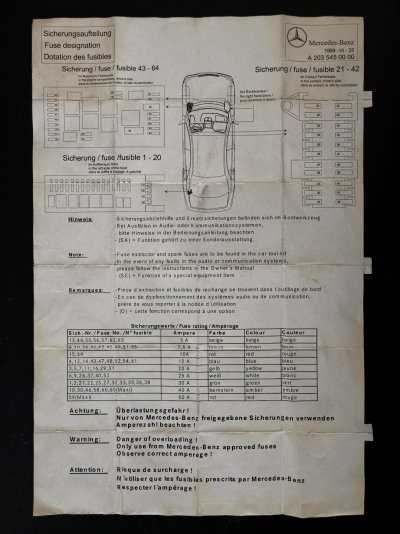 2002 mercedes c240 fuse diagram