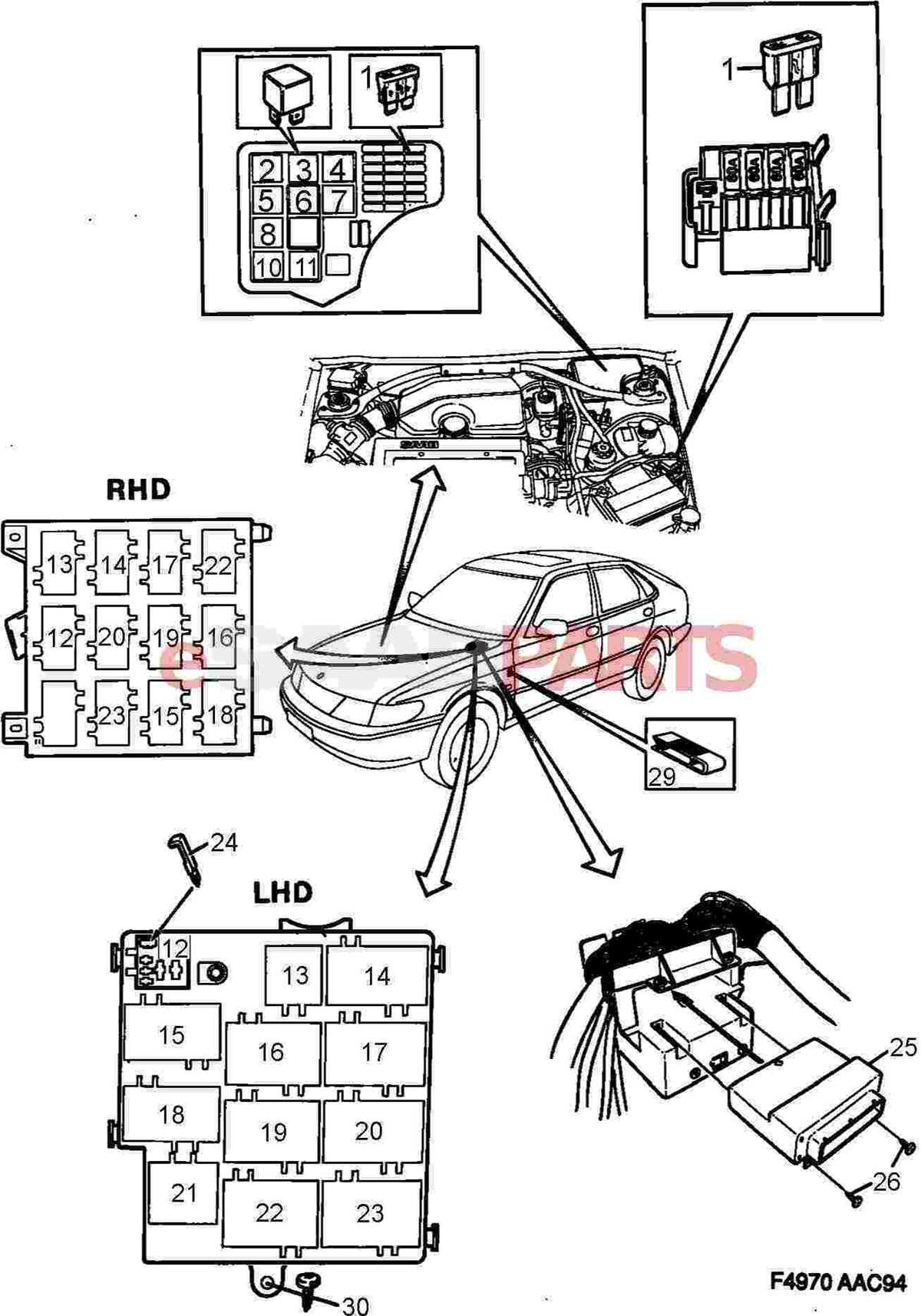2003 saab 9 3 turbo fuse box diagram