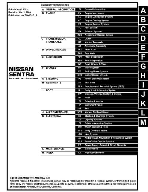 2004 nissan sentra 1.8 fuse box diagram