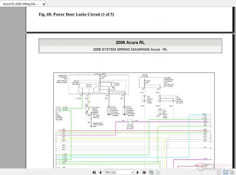 2006 acura rl fuse diagram