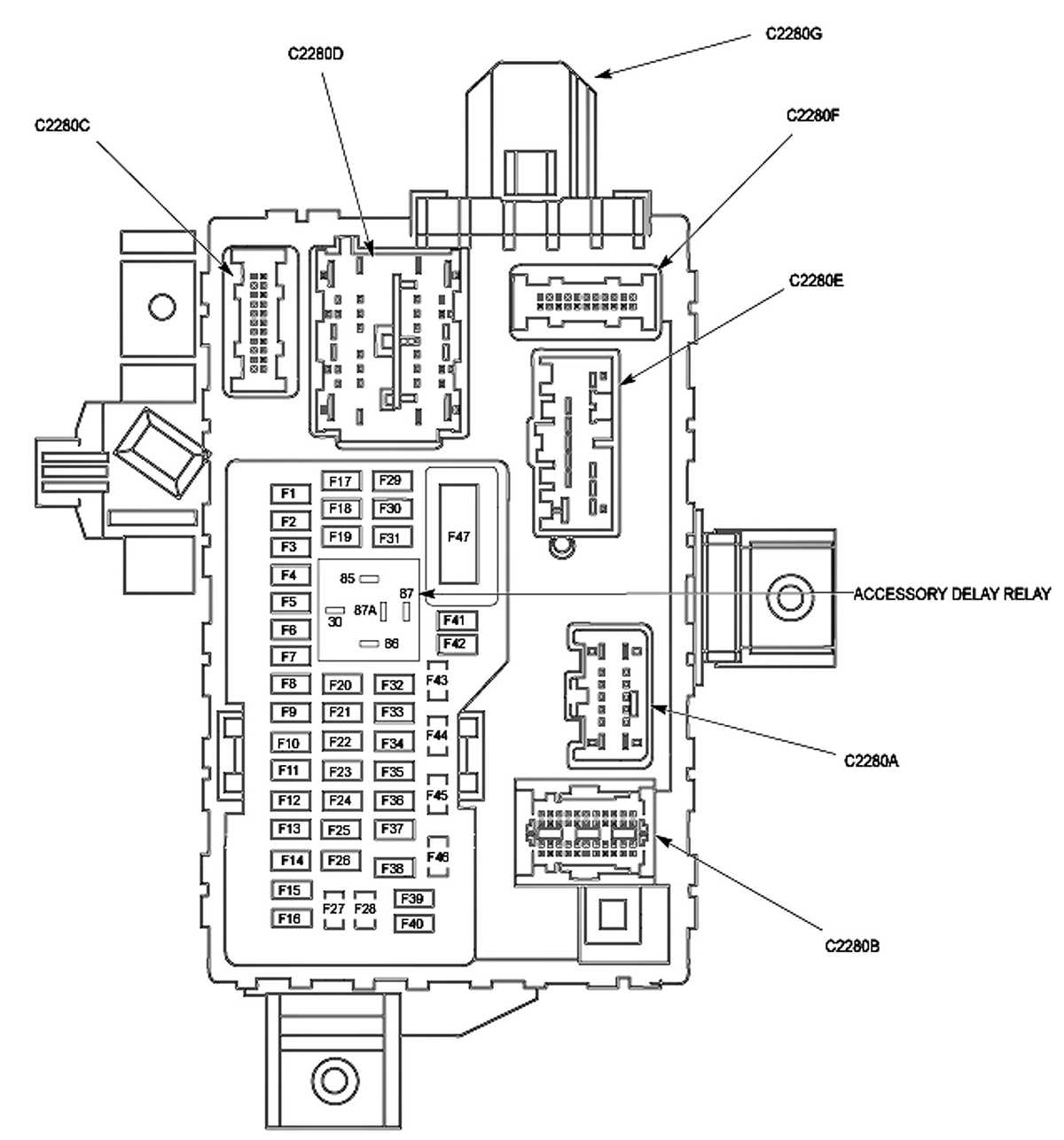2007 ford edge under hood fuse box diagram