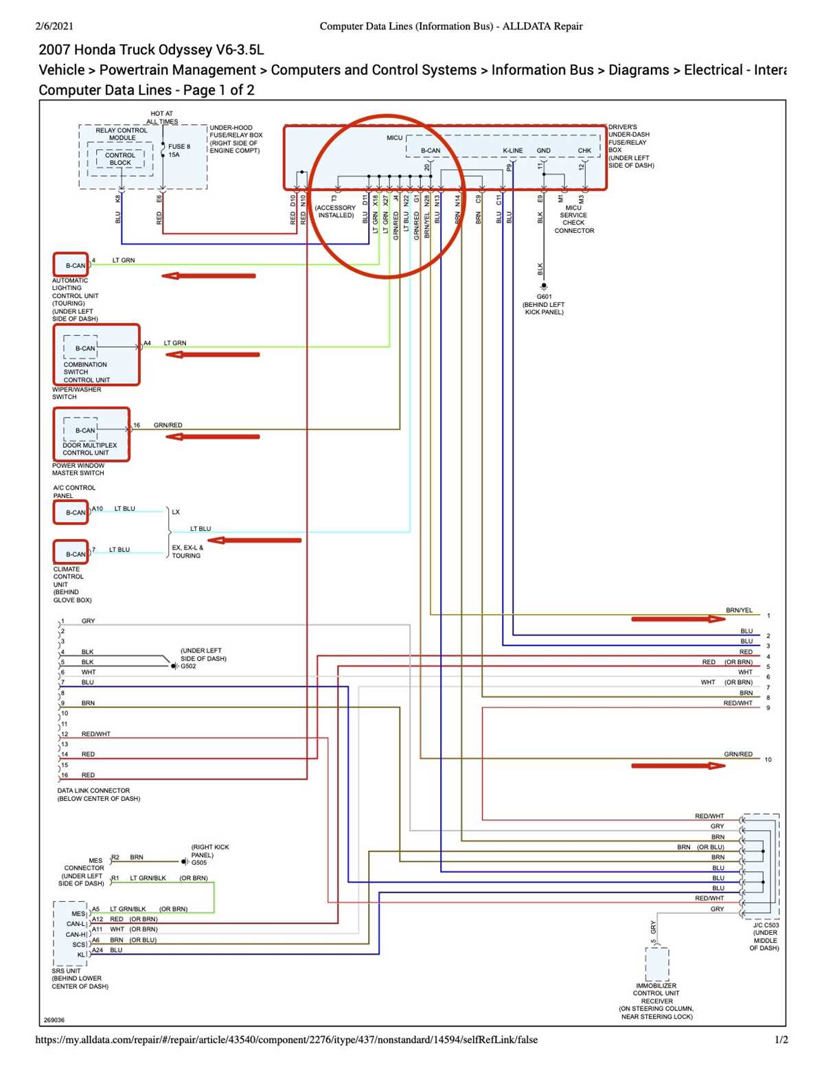 2007 honda odyssey fuse box diagram