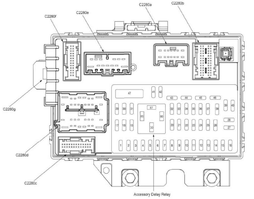 2008 ford focus fuse box diagram under hood