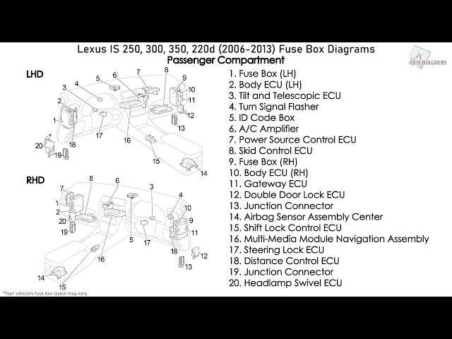 2008 lexus is250 fuse diagram