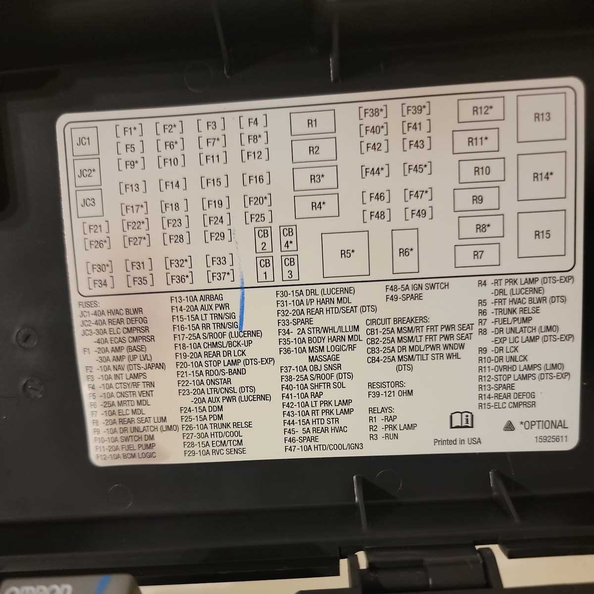2009 buick lucerne fuse box diagram