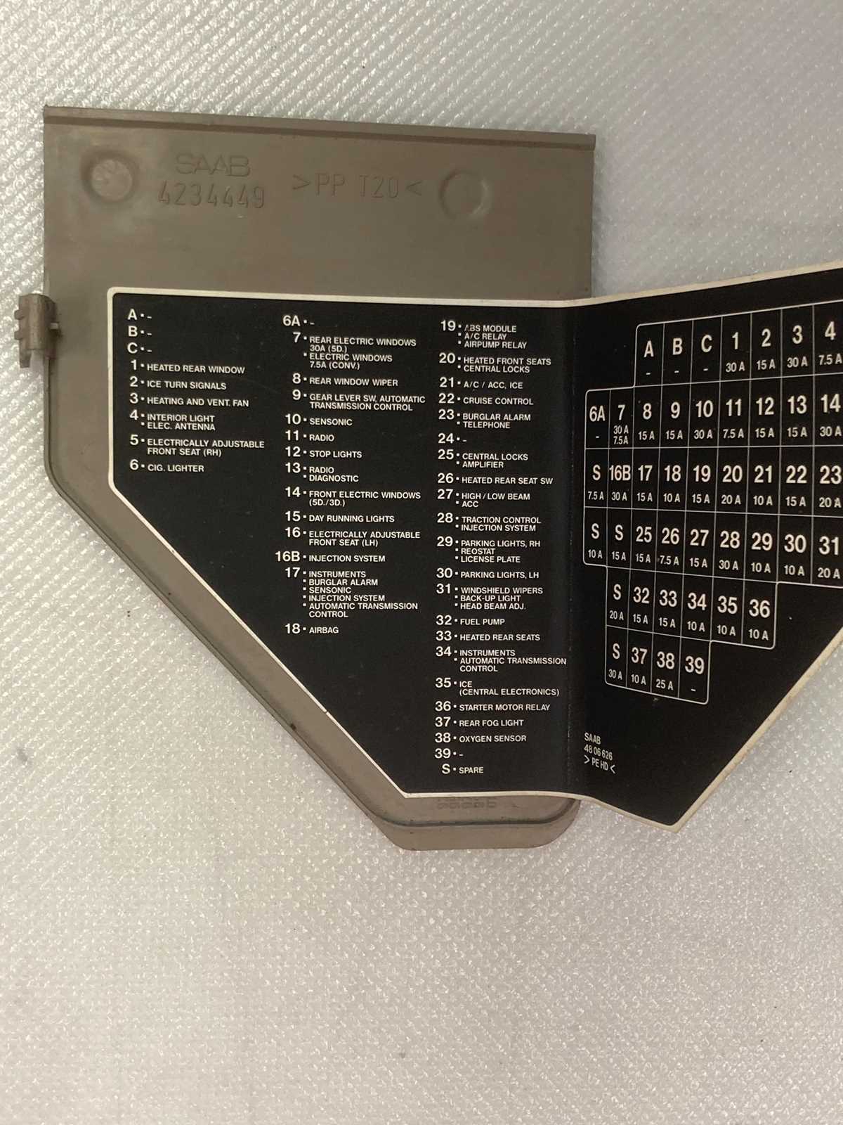 2009 saab 9 3 fuse box diagram