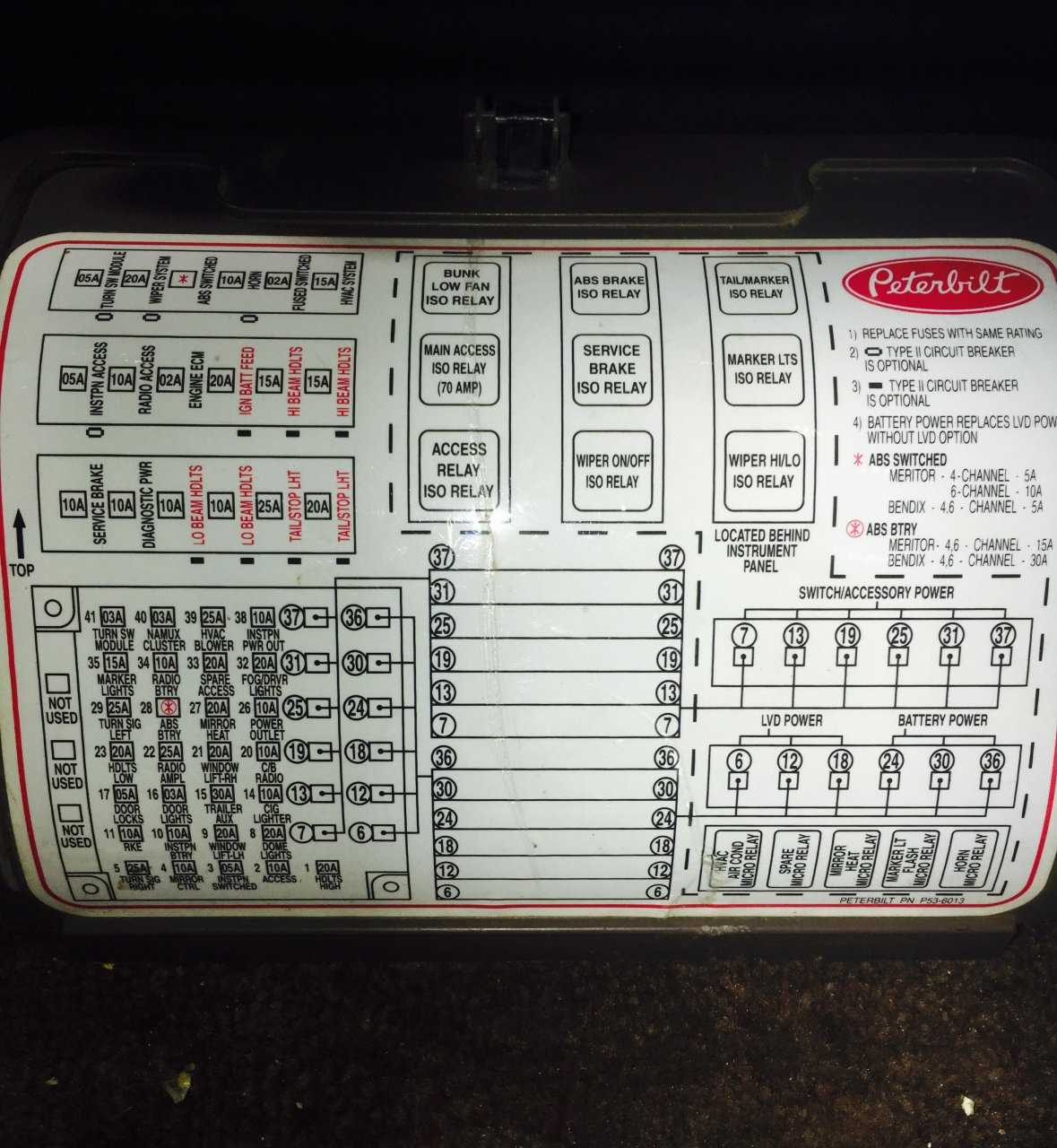 2009 peterbilt 387 fuse box diagram