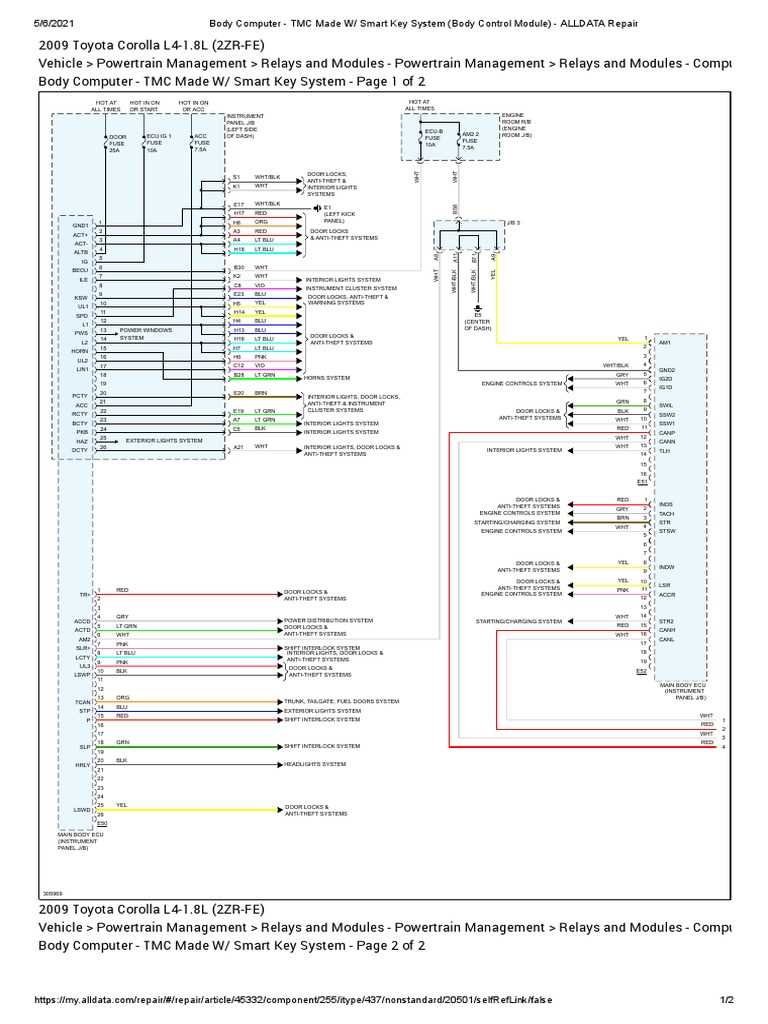2009 toyota corolla fuse diagram