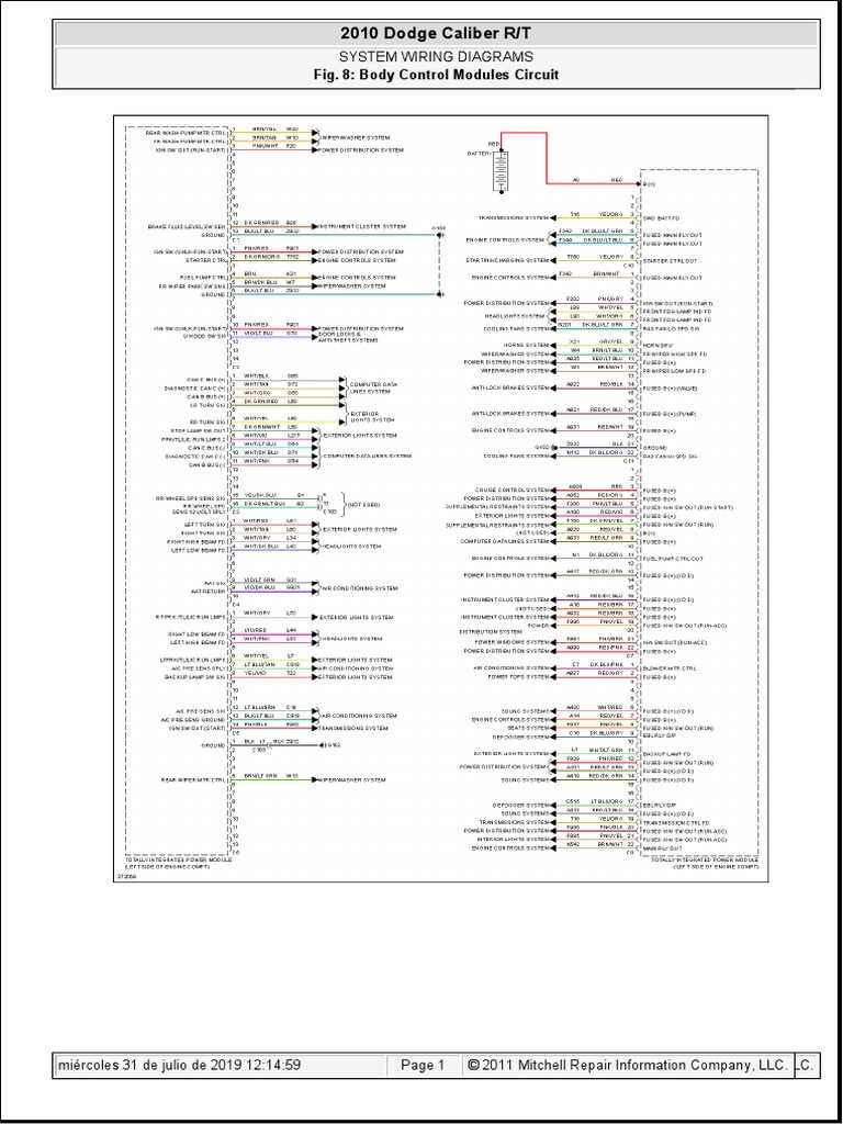 2010 dodge caliber sxt fuse box diagram