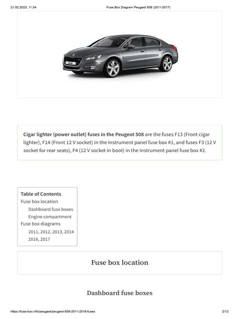 2010 peugeot 207 fuse box diagram