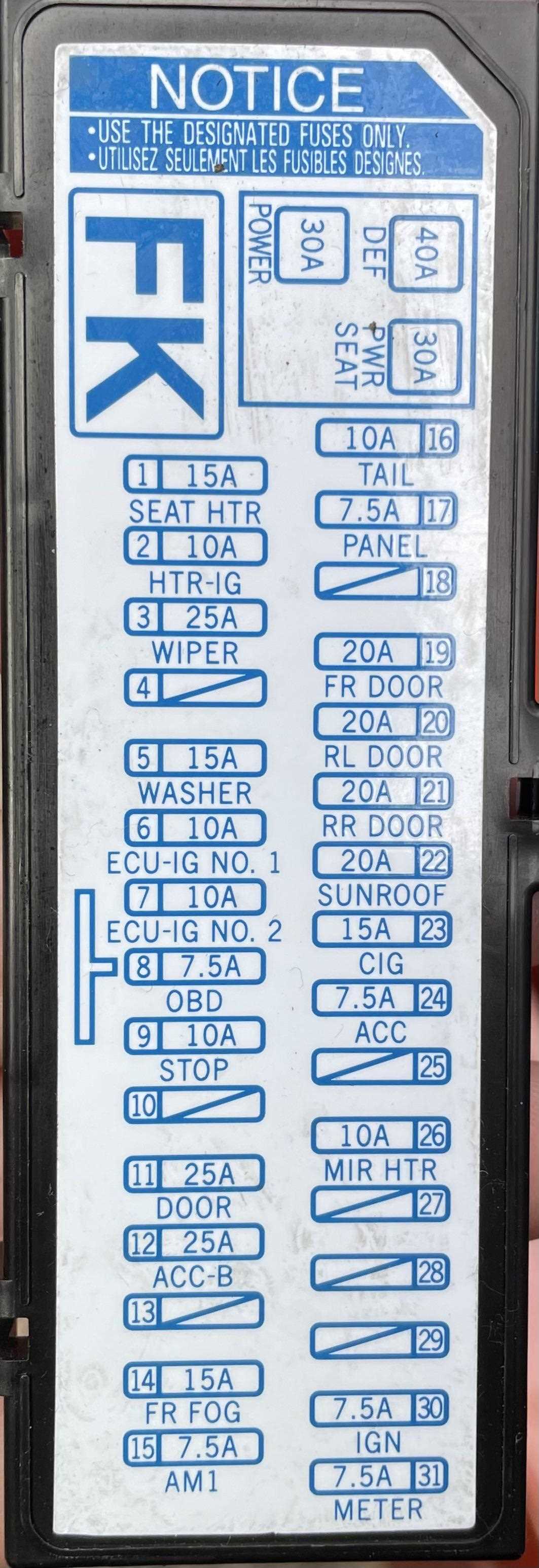 2011 tacoma fuse box diagram