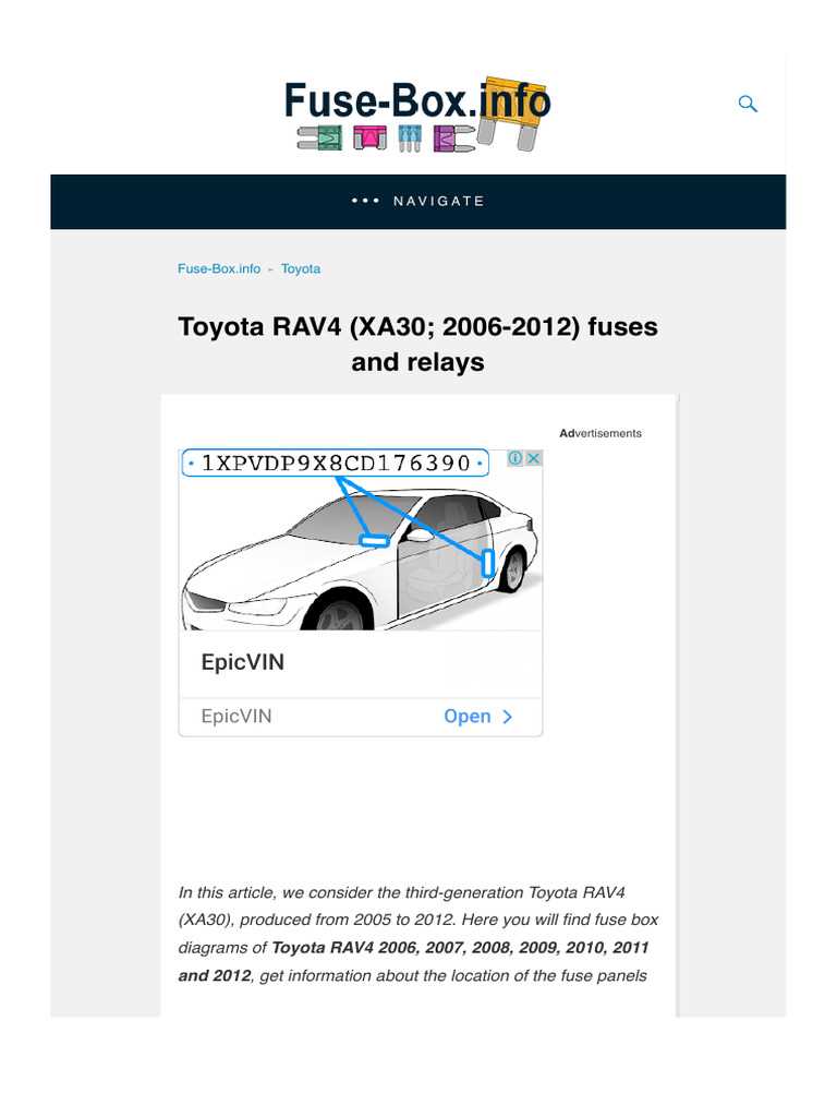 2011 rav4 fuse box diagram