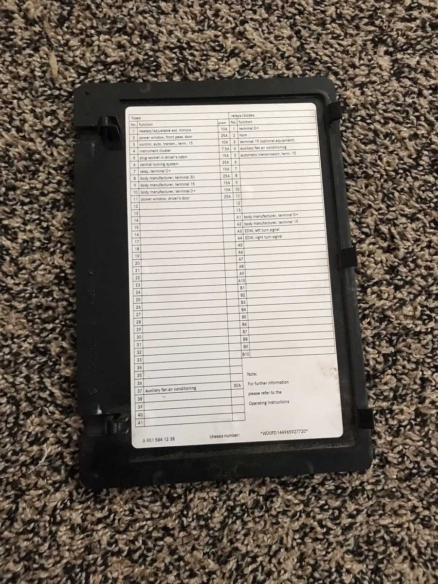 2013 mercedes sprinter 2500 fuse box diagram