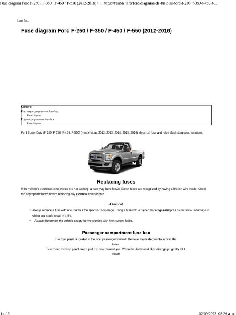 2013 ford f350 fuse box diagram
