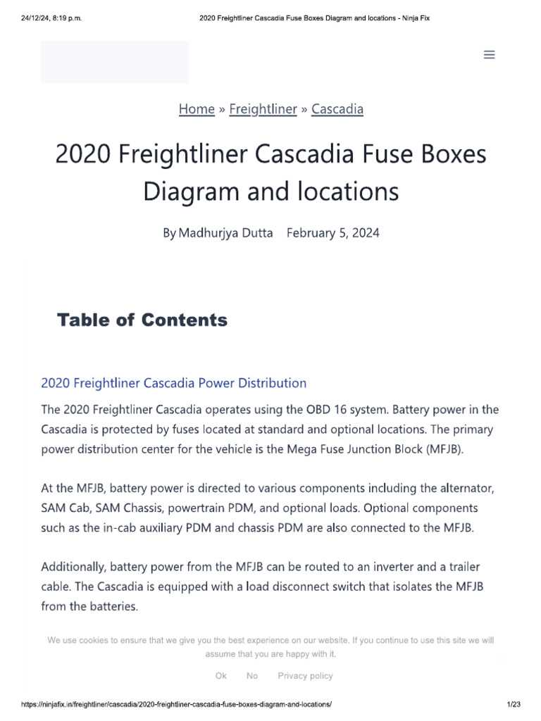 2015 freightliner cascadia fuse box diagram