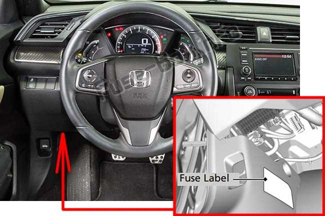 2016 honda civic interior fuse box diagram