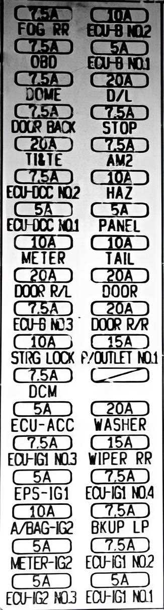 2016 lexus rx 350 fuse box diagram