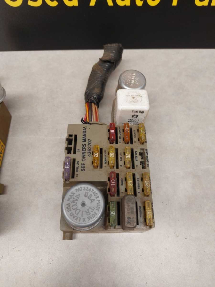 91 dodge ram fuse box diagram
