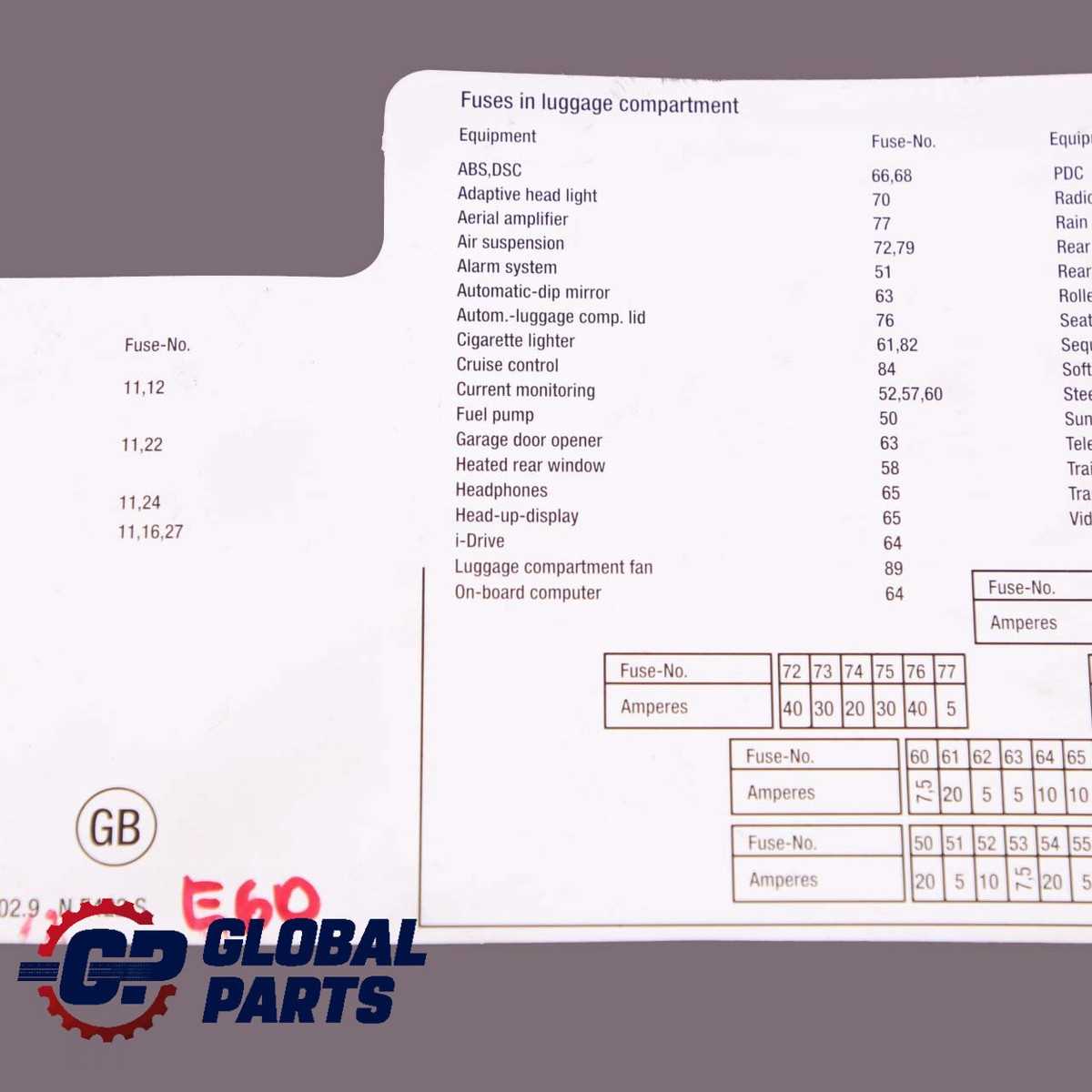bmw e60 lci fuse diagram