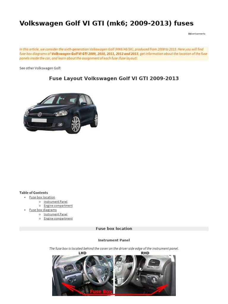 golf 6 gti fuse box diagram