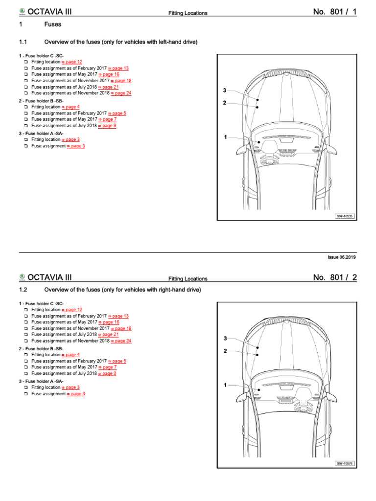 skoda octavia 2010 fuse box diagram