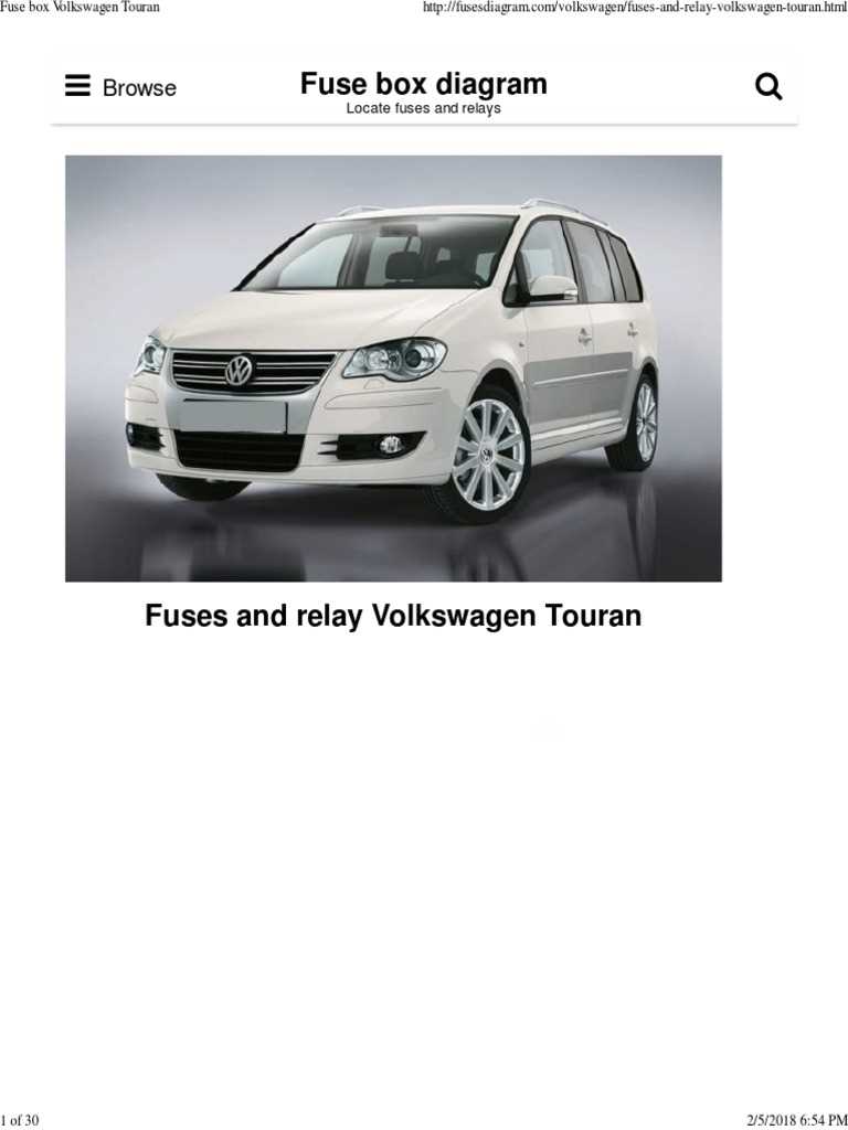 touran 2012 fuse box diagram