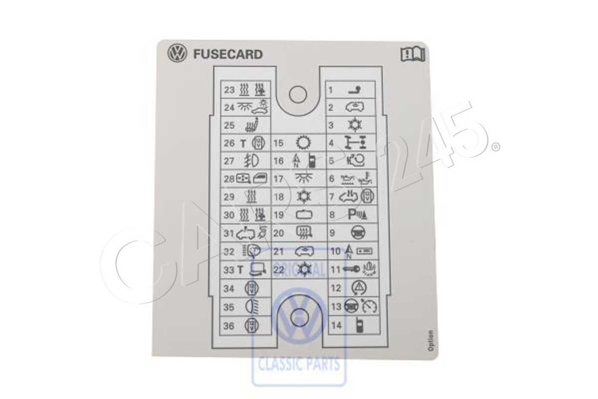 vw t4 fuse diagram