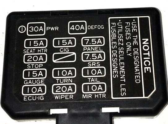 1991 toyota fuse box diagram