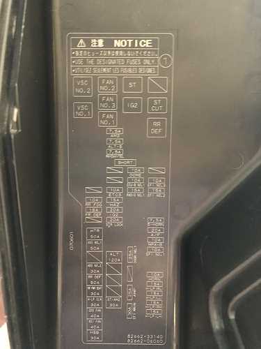 2007 toyota camry le fuse box diagram