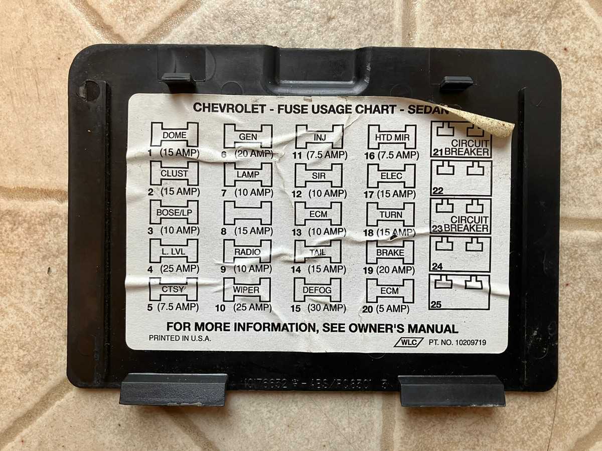 1986 chevy caprice fuse box diagram