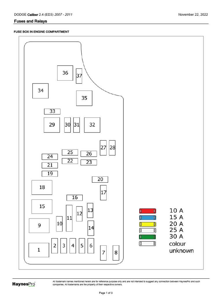 07 caliber fuse box diagram