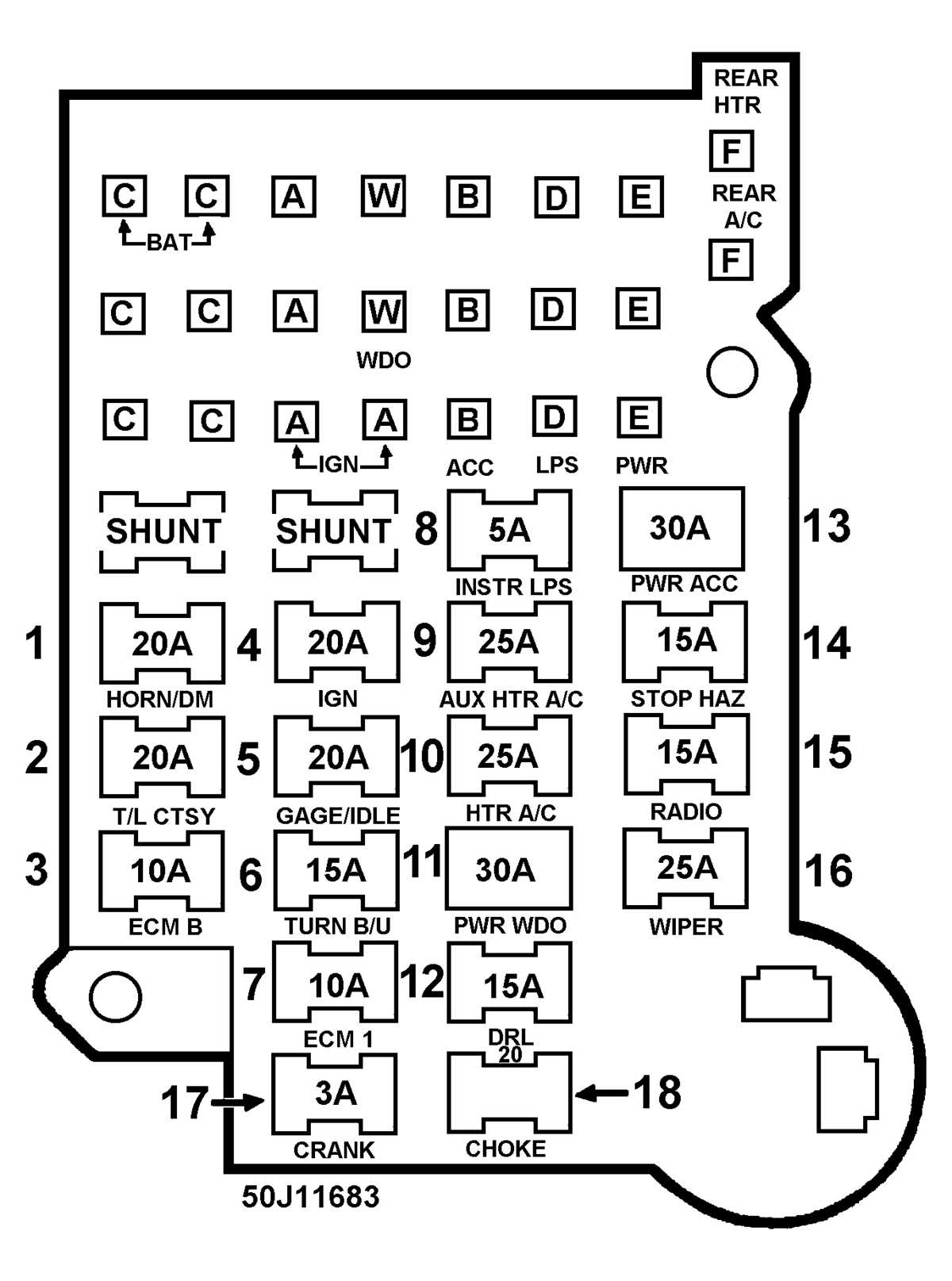 fuse panel 1990 chevy fuse box diagram