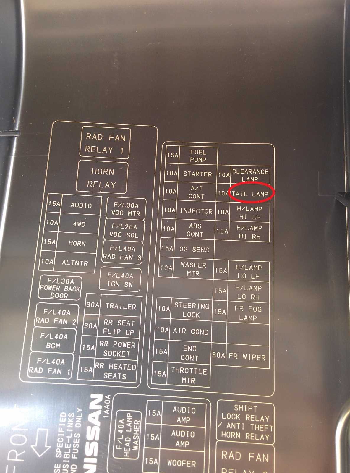2015 murano fuse box diagram
